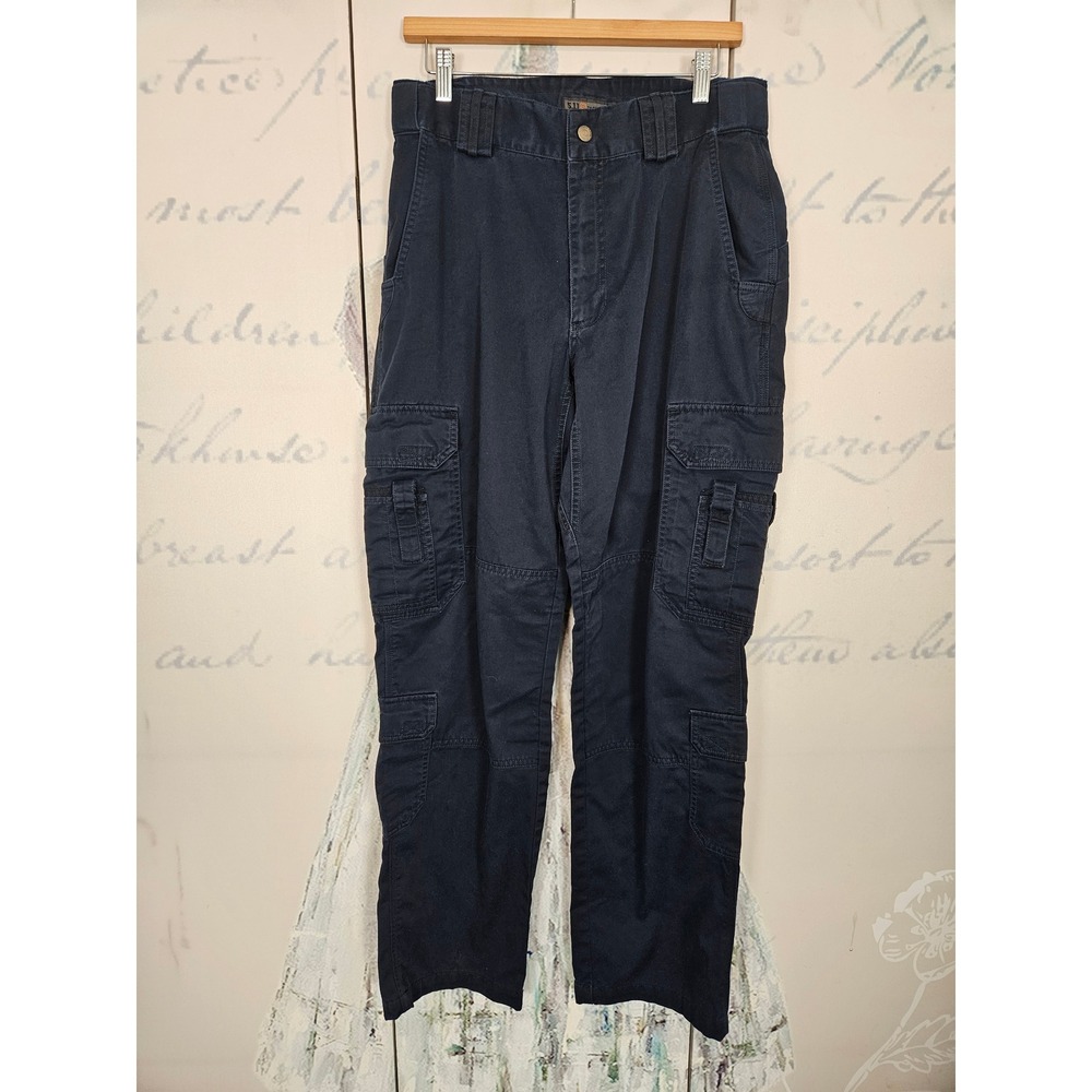 5.11 Tactical Mens Cargo Pants Dark Navy Blue Cotton Canvas 32x34 Utility Duty